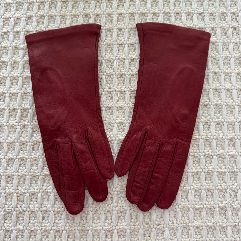 Elegant Red Leather Gloves